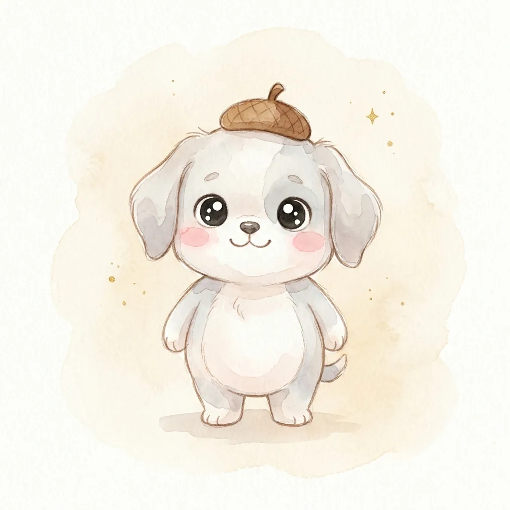 경술일주 하얀 개 일러스트