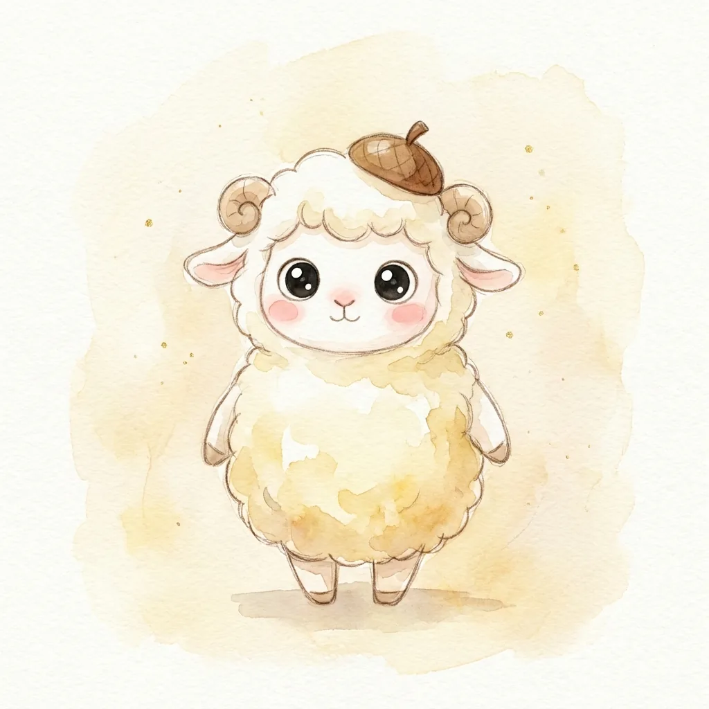 기미일주 노란 양 일러스트