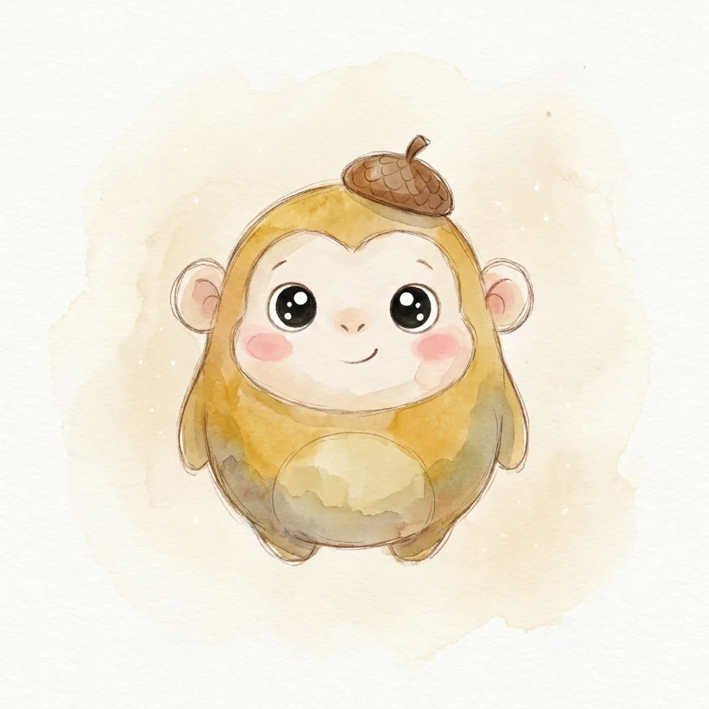 무신일주 노란 잔나비 일러스트