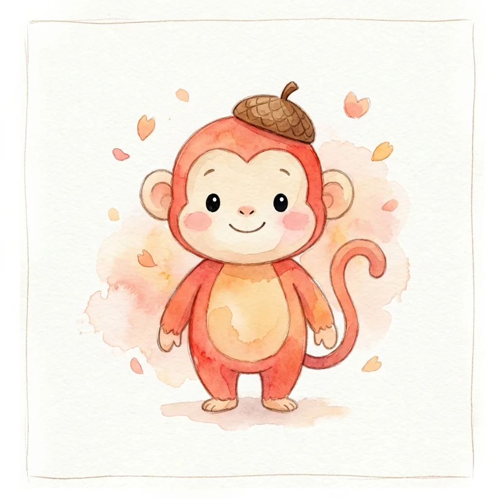 병신일주 붉은 잔나비 일러스트