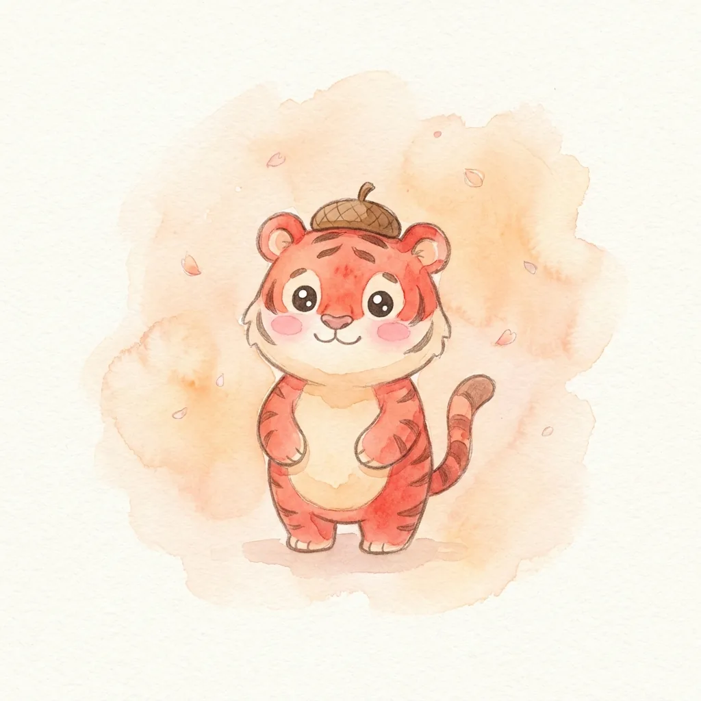 병인일주 붉은 범 일러스트