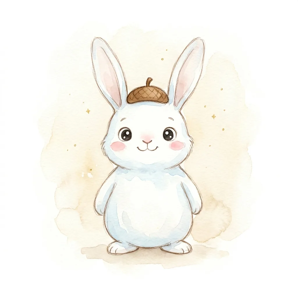신묘일주 하얀 토끼 일러스트